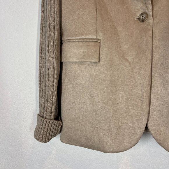Splendid Tan Blazer with Knit Sleeves - Picture 6 of 10